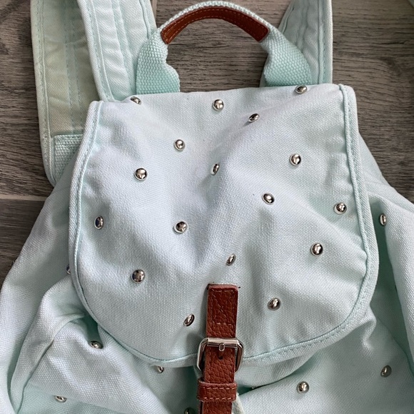 Victoria’s Secret PINK Mint Green/Blue Studded Backpack - Picture 5 of 8